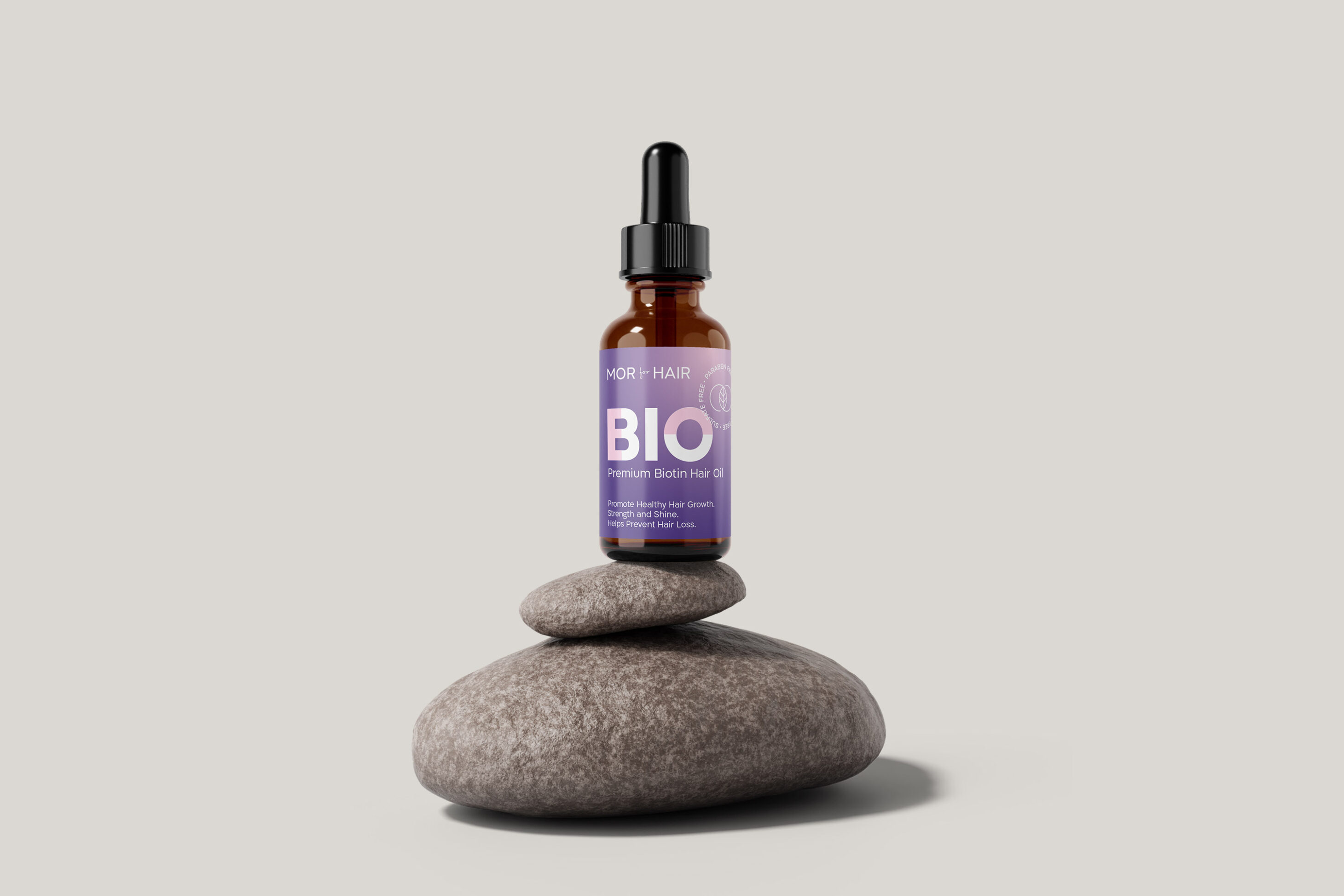 mor for hair biotin oil bottle design