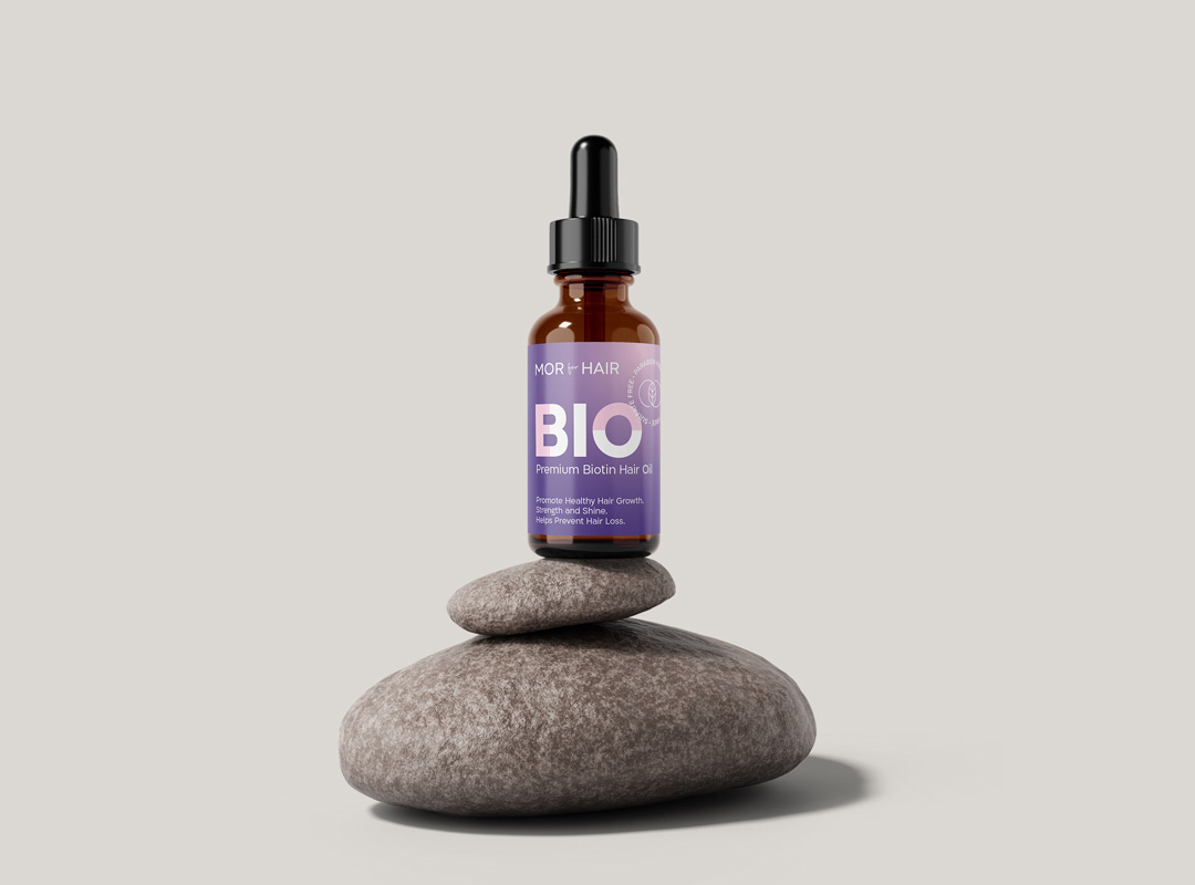 mor for hair biotin oil bottle design
